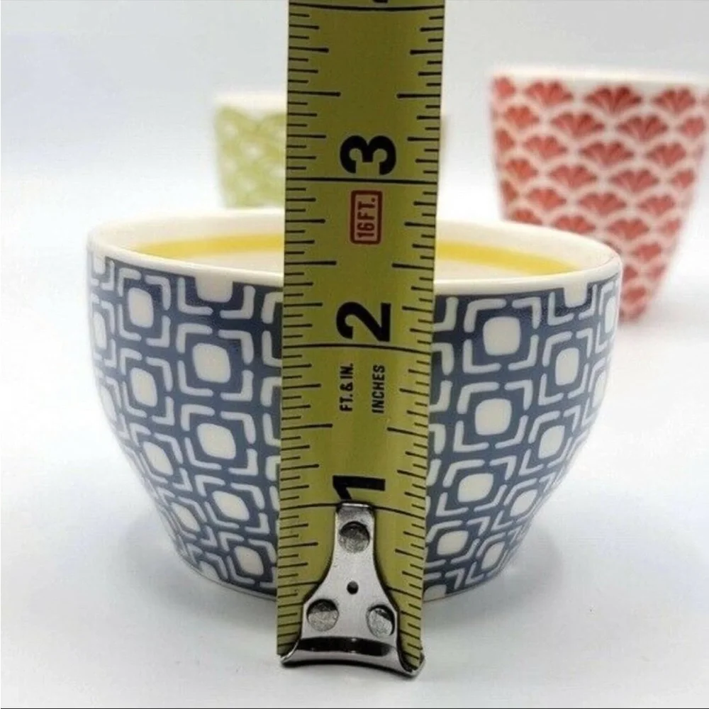 Starbucks set of 3 nesting cups mugs green red blue 8oz each 2009 New Bone China - Picture 5 of 11